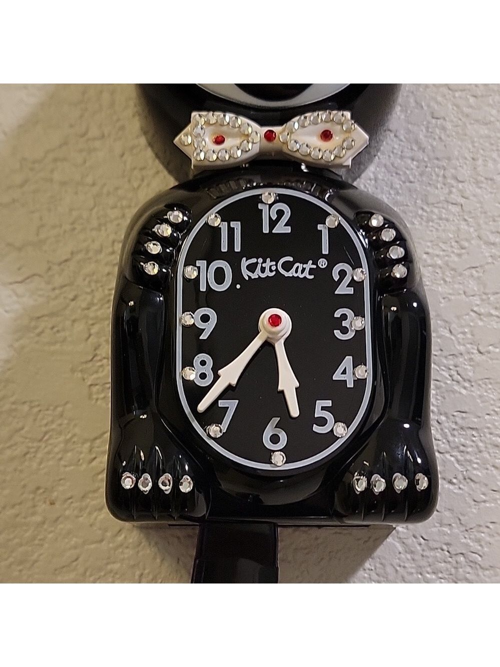 Jeweled Classic Black Kit-Cat Klock clock SUPER RARE Vintage - Picture 3 of 4